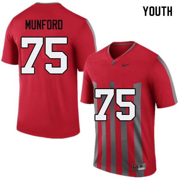 Ohio State Buckeyes #75 Thayer Munford Youth Official Jersey Throwback OSU4399